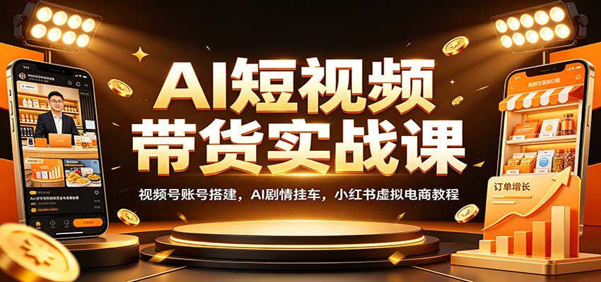 AI短视频带货实战课：视频号账号搭建，AI剧情挂车，小红书虚拟电商教程-邪修侠 - 演示