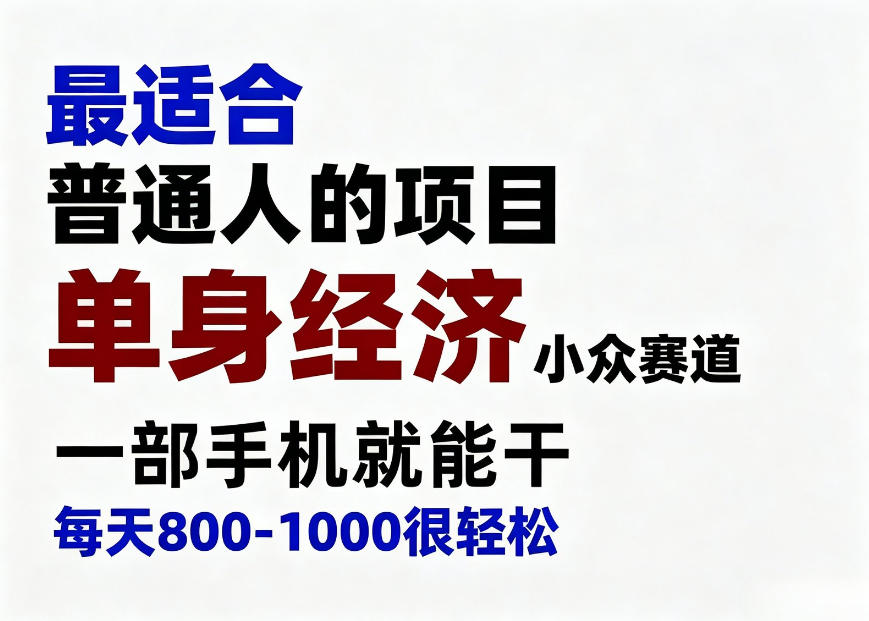 身经济小众赛道，一部手机就能干，每天搞个800-1000很轻松，最适合普通人的项目【揭秘】-怪兽网创俱乐部