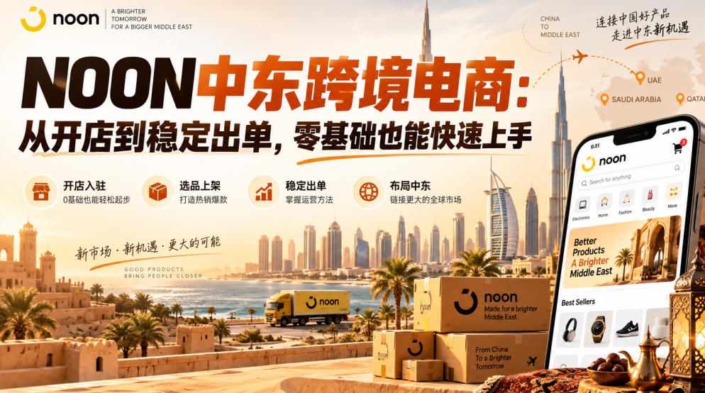 NOON中东跨境电商：从开店到稳定出单，零基础也能快速上手（更新2026）-怪兽网创俱乐部