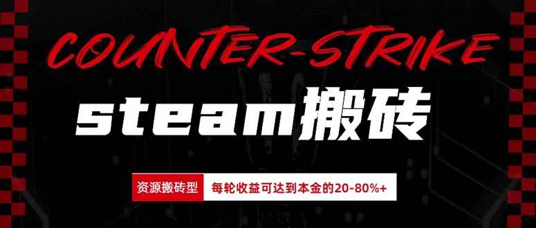 （20275期）Steam搬砖，每轮收益为本金的20-80%，平均每天仅需半小时，新人轻松上手-怪兽网创俱乐部
