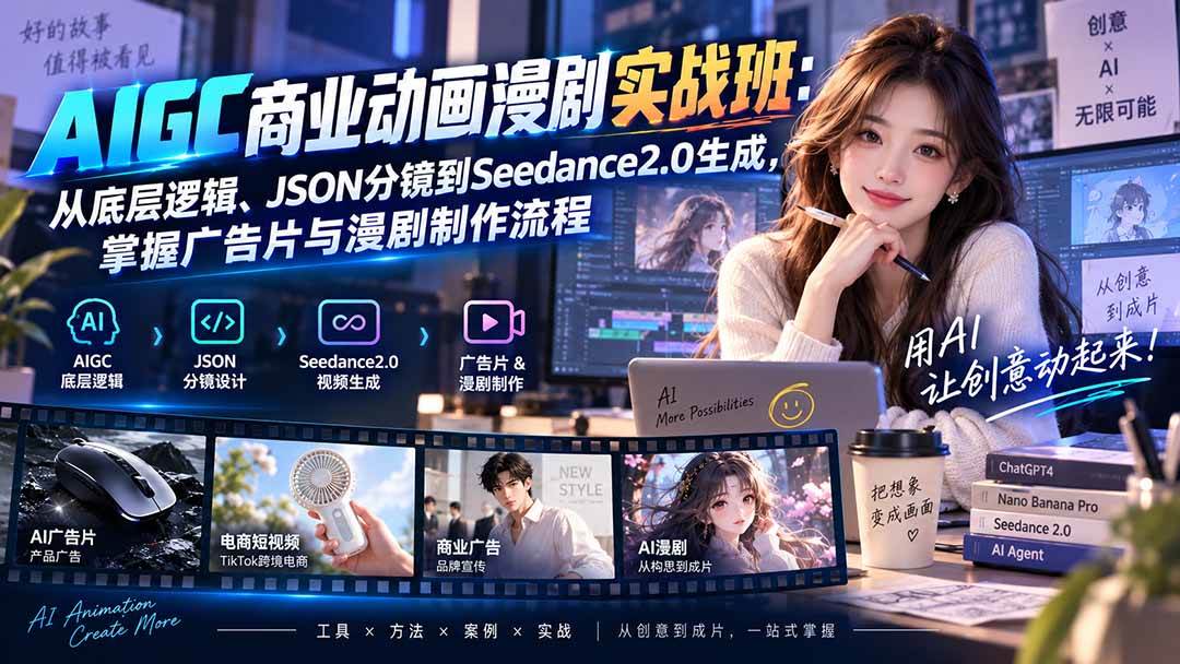 (20268期)AIGC商业动画漫剧实战班-更新:从底层逻辑、JSON分镜到Seedance2.0生成,掌握广告片与漫剧制作流程-邪修侠 - 演示