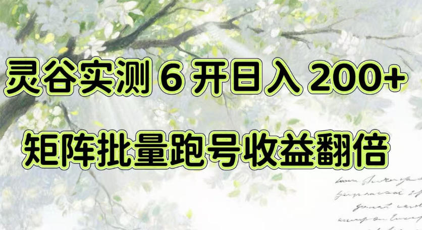 一台电脑就能做！灵谷实测6开日入200+，矩阵批量跑号收益翻倍【揭秘】-邪修侠 - 演示