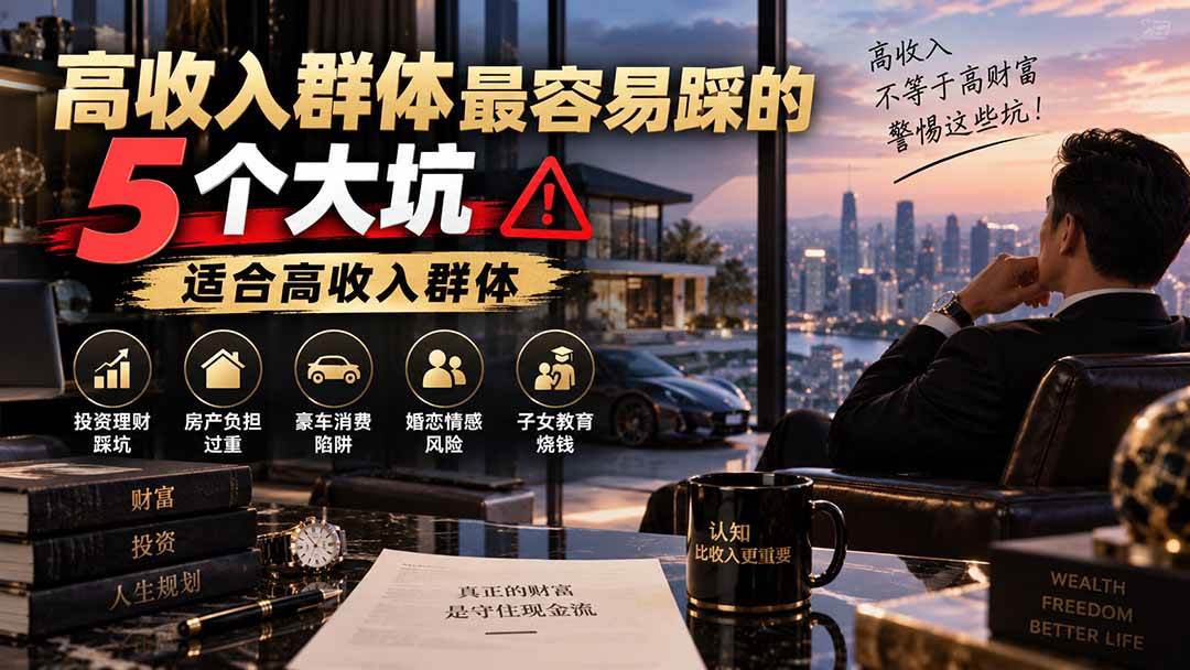 （20289期）付费文章：高收入群体最容易踩的5个大坑，适合高收入群体-怪兽网创俱乐部