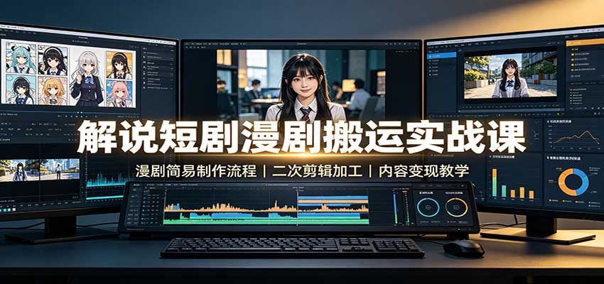 解说短剧漫剧搬运实战课：漫剧简易制作流程，二次剪辑加工，内容变现教学-邪修侠 - 演示