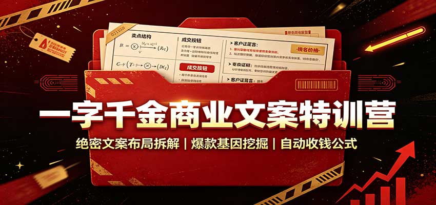 一字千金商业文案特训营:绝密文案布局拆解,爆款基因挖掘,自动收钱公式-邪修侠