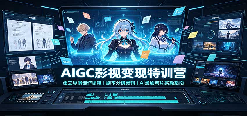 AIGC影视变现特训营:建立导演创作思维,剧本分镜剪辑,AI漫剧成片实操指南-邪修侠