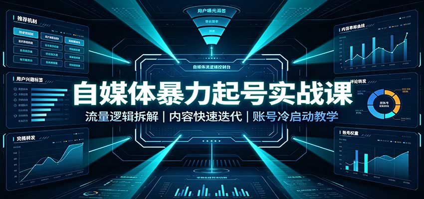 自媒体暴力起号实战课：流量逻辑拆解，内容快速迭代，账号冷启动教学-邪修侠 - 演示