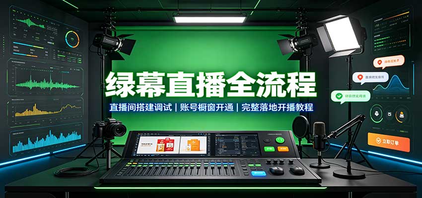 绿幕直播全流程：直播间搭建调试，账号橱窗开通，完整落地开播教程-邪修侠 - 演示
