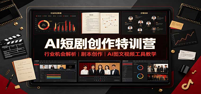 AI短剧创作特训营：行业机会解析，剧本创作，AI图文视频工具教学（文字版）-邪修侠