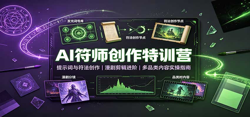 AI符师创作特训营：提示词与符法创作，漫剧剪辑进阶，多品类内容实操指南-邪修侠