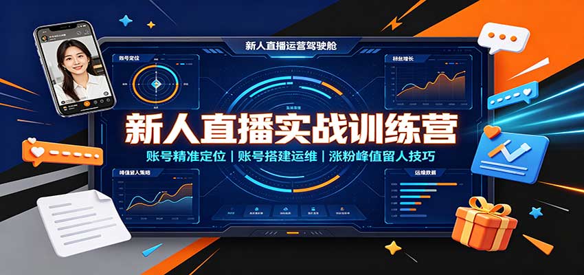 新人直播实战训练营:账号精准定位,账号搭建运维,涨粉峰值留人技巧-邪修侠 - 演示