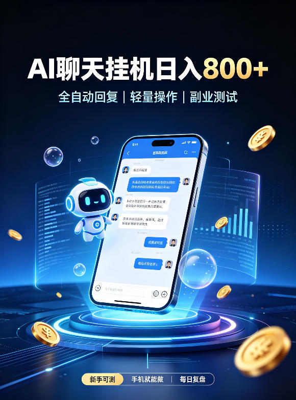 AI聊天挂G项目,日入800+,适用个人副业,工作室矩阵操作,无需真人实时值守【揭秘】-网创百晓生