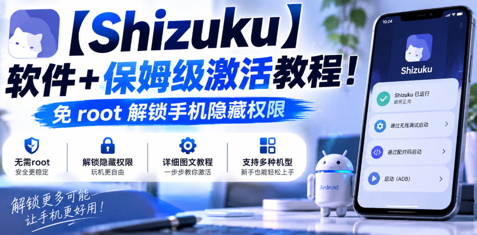【Shizuku】软件+保姆级激活教程!免root解锁手机隐藏权限-网创百晓生