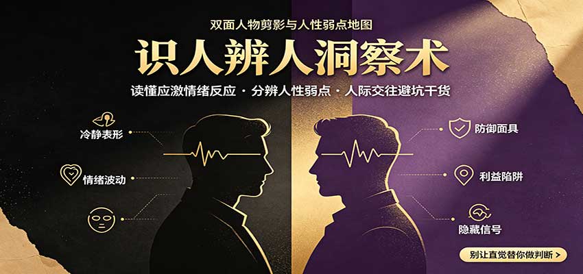 识人辨人终极心法：读懂应激情绪反应，分辨人性弱点，人际交往避坑干货-怪兽网创俱乐部