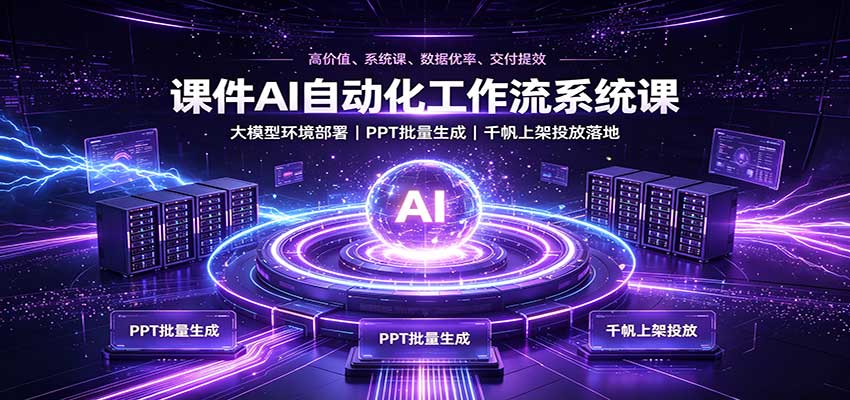 课件AI自动化工作流系统课：大模型环境部署，PPT批量生成，千帆上架投放落地-邪修侠 - 演示