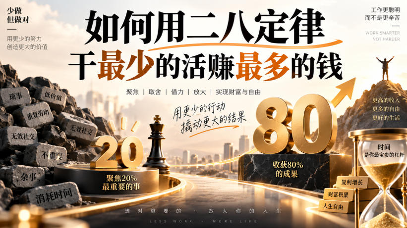 付费文章:如何用二八定律干最少的活賺最多的钱-网创百晓生