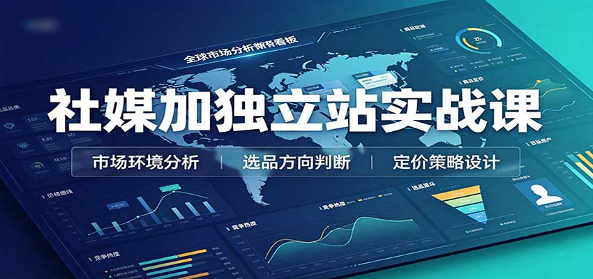 社媒加独立站实战课：市场环境选品定价，社媒运营建站，私域网红营销教学-邪修侠