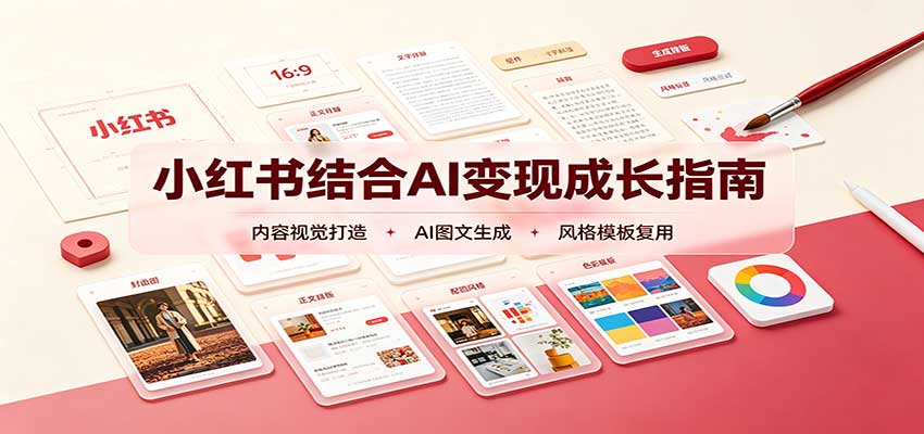 小红书结合AI变现成长指南:账号精准定位,内容视觉打造,搭建可复制流量获客体系-邪修侠 - 演示