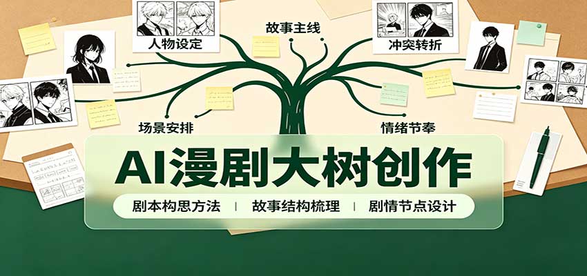AI漫剧大树创作：剧本构思课程讲解，软件插件配置，配套工具资料完整梳理-邪修侠