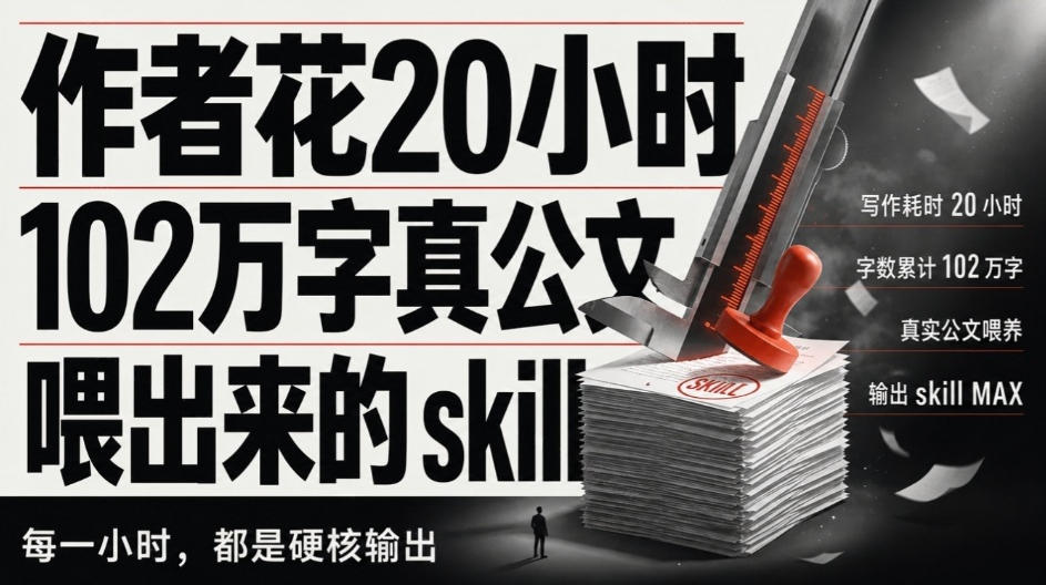 作者花20小时，102万字真公文喂出来的写作skill！体制内公文必备的公文排版Skill来了！-怪兽网创俱乐部