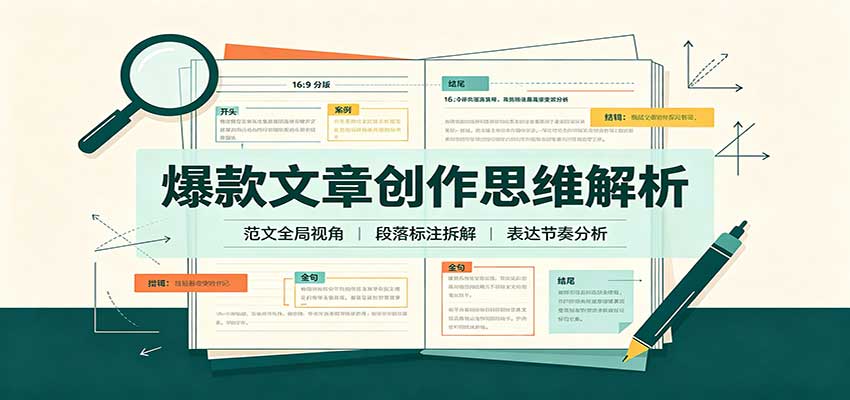 爆款文章创作思维解析：全局视角拆解范文，梳理行文逻辑，搭配真实拆文实操案例-邪修侠