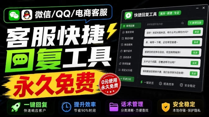 微信/QQ/电商客服快捷回复工具，支持多平台话术库与一键发送，永久免费，使用简单！易歪歪-多课资源站