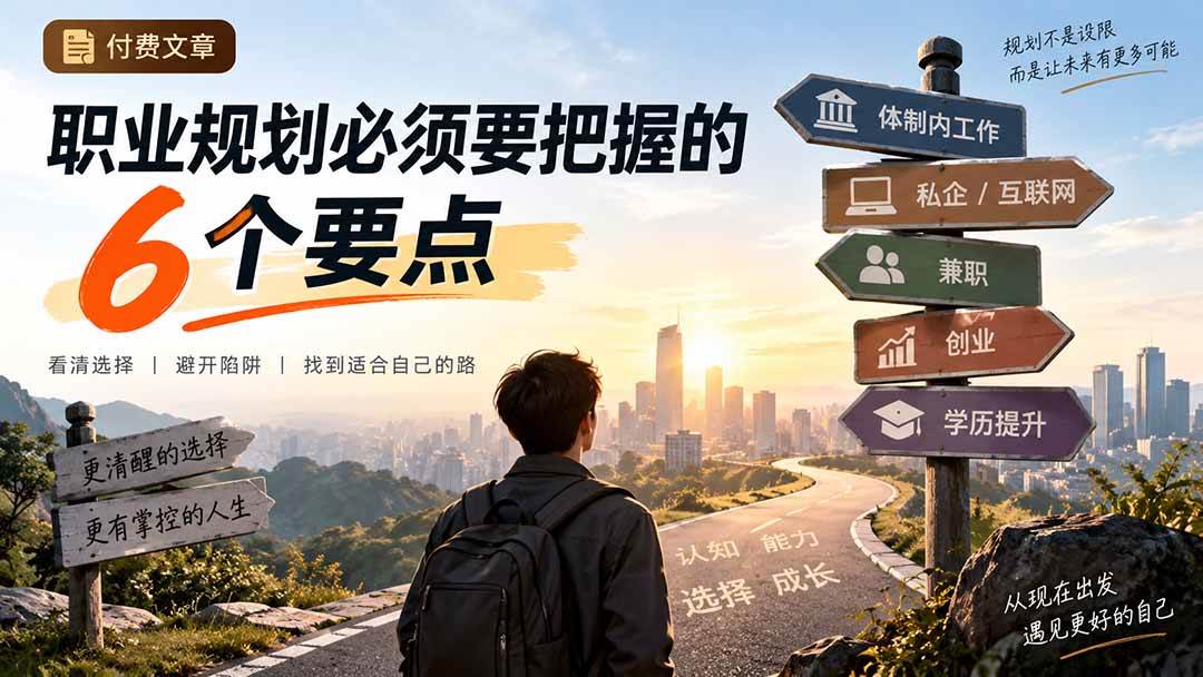 （20422期）付费文章：职业规划必须要把握的6个要点-怪兽网创俱乐部