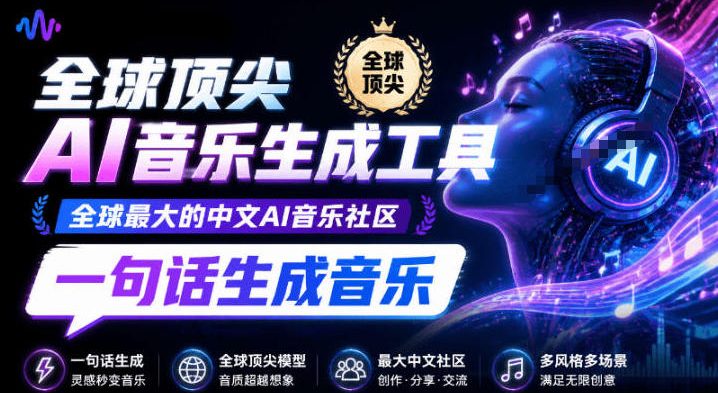 热门爆款AI工具！AI音乐一键生成器，效果逼真，一句话即可创建歌曲音效音乐，小白也可以轻松上手音述-怪兽网创俱乐部