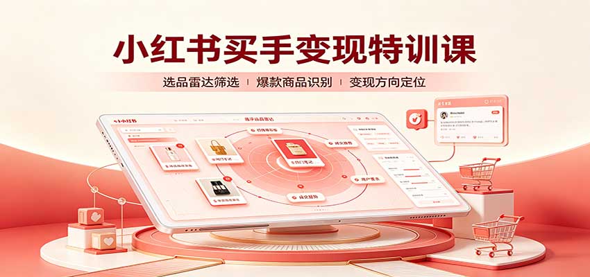 小红书买手变现特训课:账号定位养号起号,选品挂车,笔记标题封面全套教学-邪修侠 - 演示
