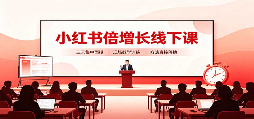 小红书倍增长线下课：三天集中面授，拆解选品、素材制作与起号全链路-邪修侠 - 演示
