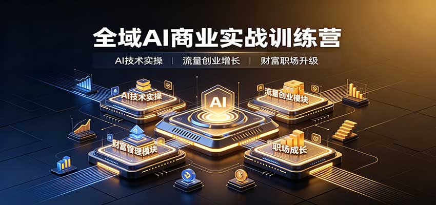 全域AI商业实战训练营：涵盖AI技术实操、流量创业、财富管理与职场成长全体系内容-邪修侠