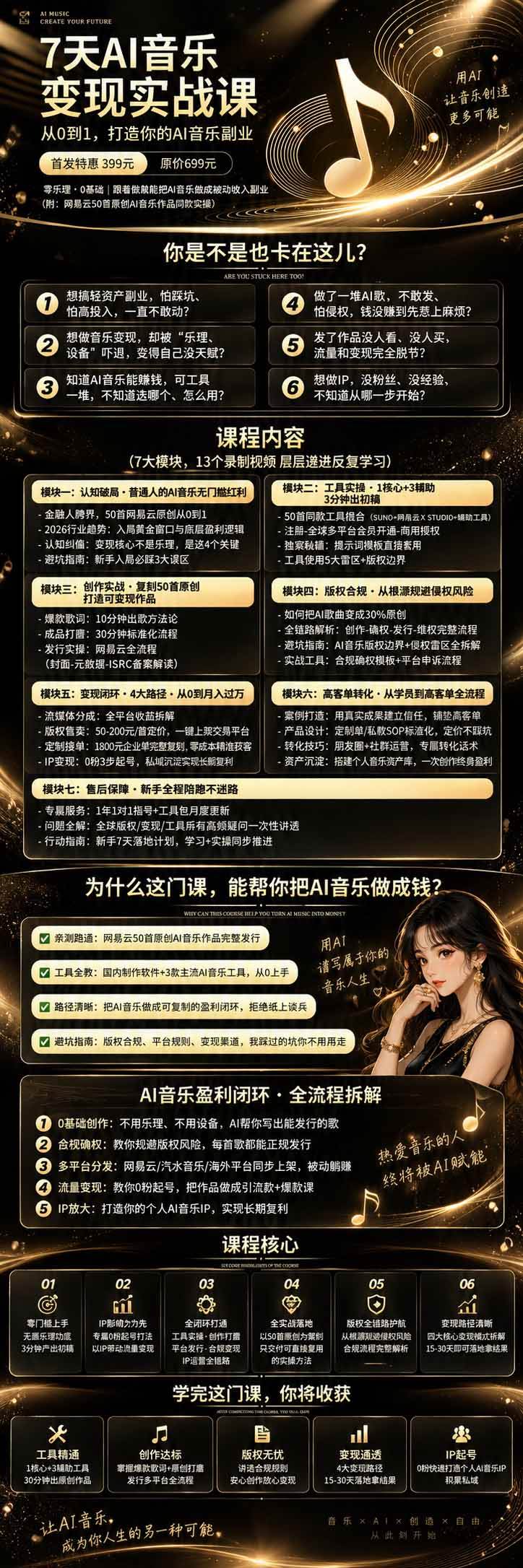（20442期）AI音乐创作变现营：零乐理掌握工具、歌词、人声、版权、发行及0粉起号变现，50—200元/首+月收益10000+