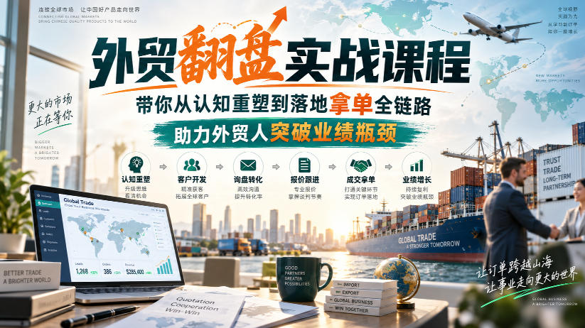 外贸翻盘实战课程，带你从认知重塑到落地拿单全链路，助力外贸人突破业绩瓶颈-多课资源站