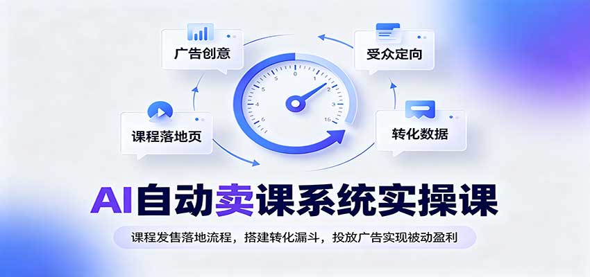 AI自动卖课系统实操课：课程发售落地流程，搭建转化漏斗，投放广告实现被动盈利-怪兽网创俱乐部