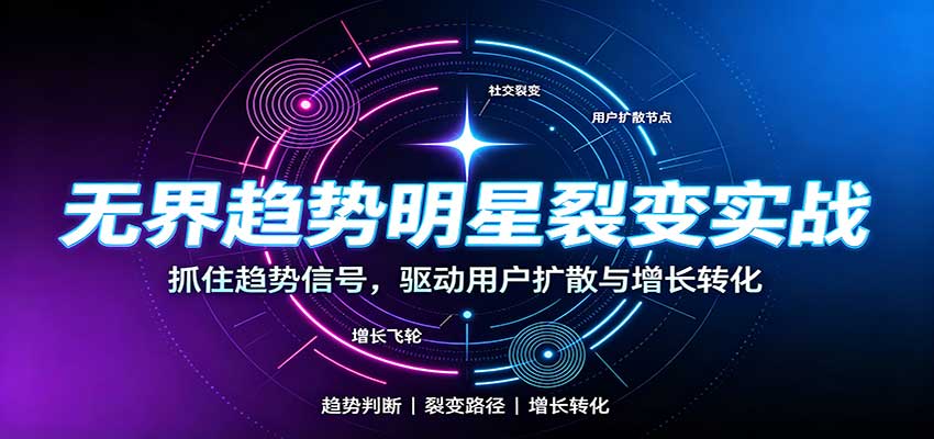 无界趋势明星裂变实战:词路裂变优化,拉新成交与全店收割打法-邪修侠 - 演示