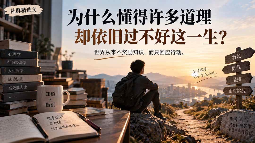 （20462期）社群精选文：为什么懂得许多道理却依旧过不好这一生？-网创百晓生