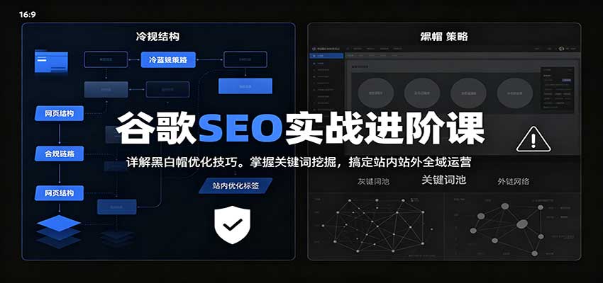 2026谷歌SEO实战进阶课：详解黑白帽优化技巧，掌握关键词挖掘，搞定站内站外全域运营-怪兽网创俱乐部