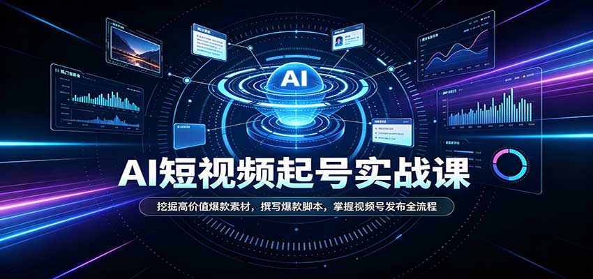 短视频AI起号实战课：挖掘高价值爆款素材，撰写爆款脚本，掌握视频号发布全流程-邪修侠 - 演示