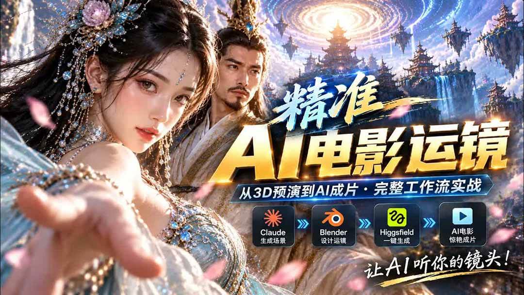 （20503期）AI视频终于能精准运镜了！Claude + Blender + Higgsfield 免费插件实测-邪修侠 - 演示