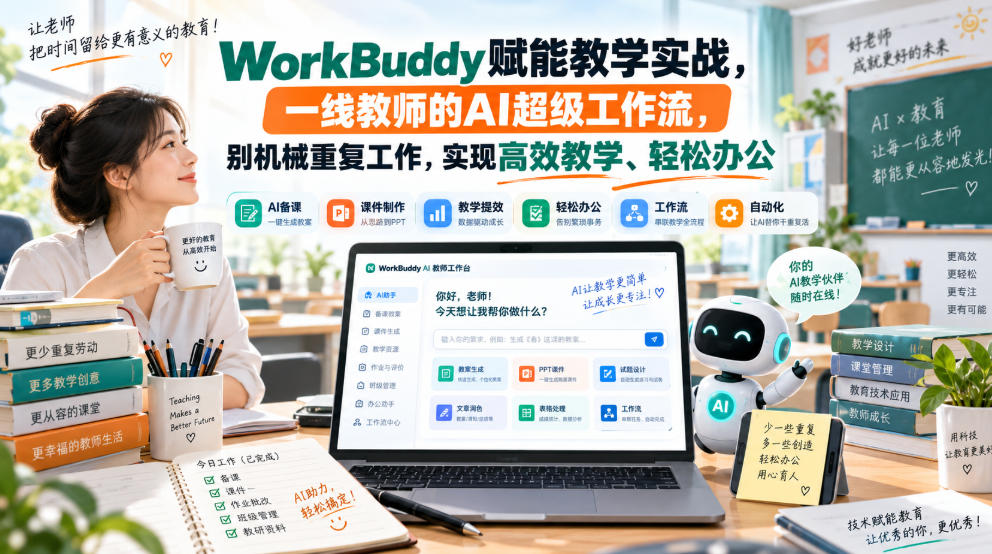 WorkBuddy赋能教学实战，一线教师的AI超级工作流，别机械重复工作，实现高效教学、轻松办公-怪兽网创俱乐部