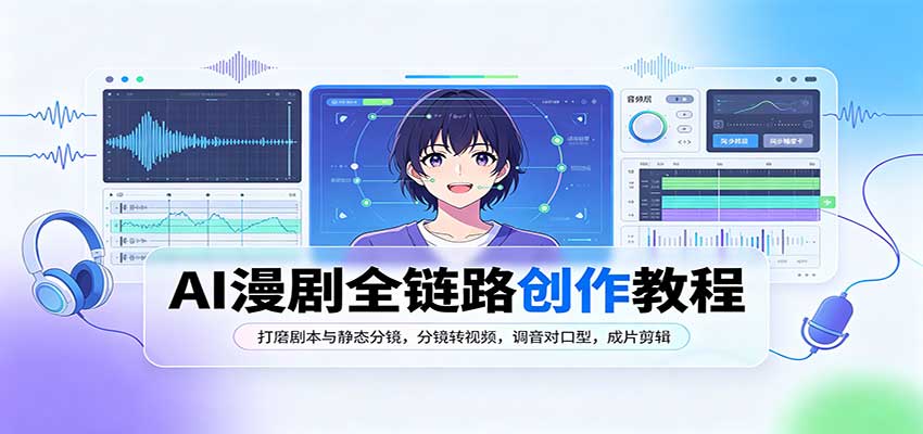 AI漫剧全链路创作教程：打磨剧本与静态分镜，分镜转视频，调音对口型，成片剪辑-怪兽网创俱乐部