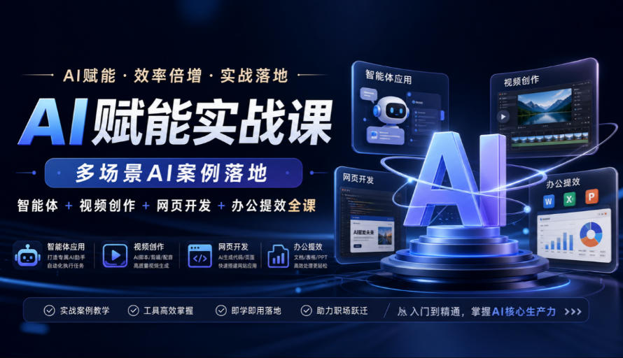 AI赋能实战课，多场景AI案例落地，智能体+视频创作+网页开发+办公提效全课-邪修侠 - 演示