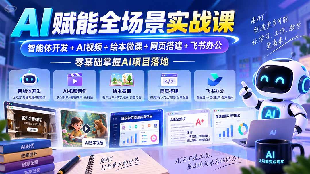 （20517期）AI赋能全场景实战课｜智能体开发+AI视频+绘本微课+网页搭建+飞书办公，零基础掌握AI项目落地-邪修侠 - 演示