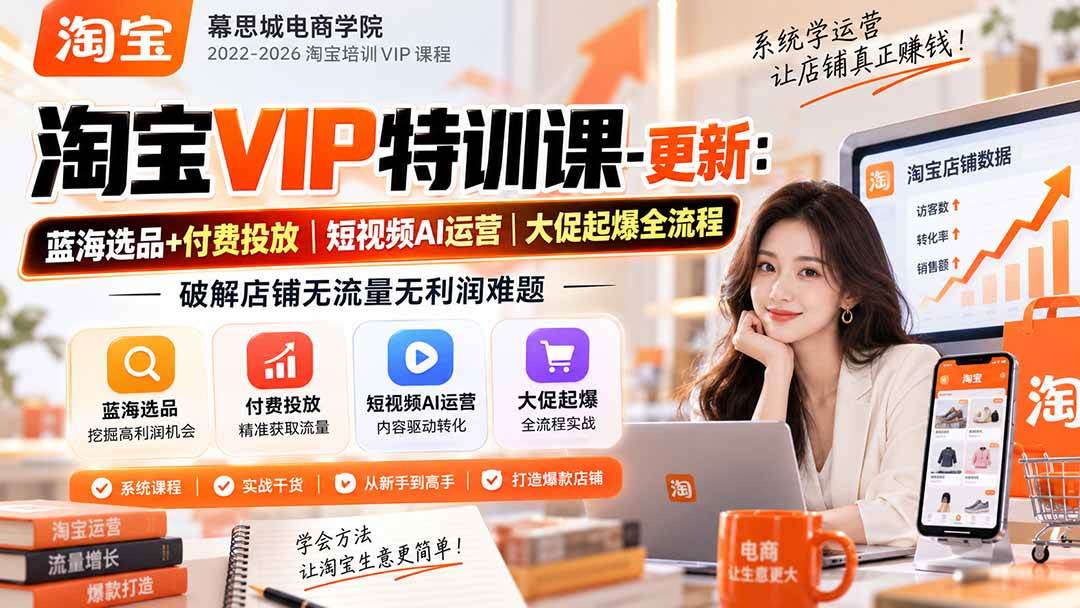 （20522期）淘宝VIP特训课-更新0917：蓝海选品+付费投放｜短视频AI运营｜大促起爆全流程，破解店铺无流量无利润难题-邪修侠 - 演示