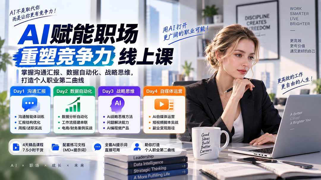（20531期）AI职场提效与第二曲线实战课-无水印：学习沟通汇报、数据工作流和战略思维，掌握AI编程做产品及自媒体运营方法-邪修侠 - 演示