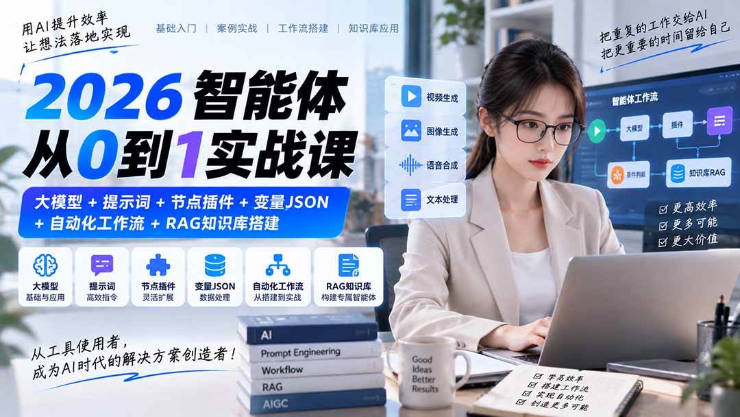 （20546期）2026智能体从0到1实战课｜大模型+提示词+节点插件+变量JSON+自动化工作流+RAG知识库搭建-邪修侠 - 演示