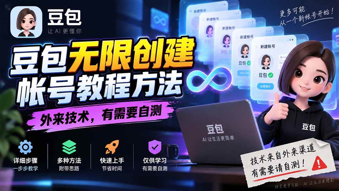 (20550期)豆包无限创建帐号教程方法,外来技术,有需要自测-邪修侠 - 演示