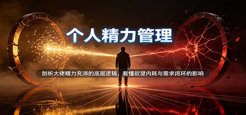 个人精力管理：剖析大佬精力充沛的底层逻辑，看懂欲望内耗与需求闭环的影响-怪兽网创俱乐部