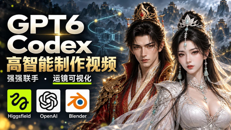 GPT-6 Astra×Codex高智能制作视频！联手Higgsfield，运镜可视化实战-怪兽网创俱乐部