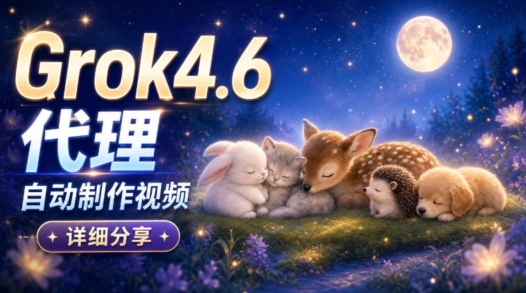 Grok 4.6代理自动制作视频！从提示词到成片全流程详细分享｜AI Agent实操分享-多课资源站